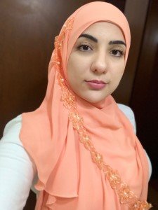 Hijab Babado com Aplicações Pessego