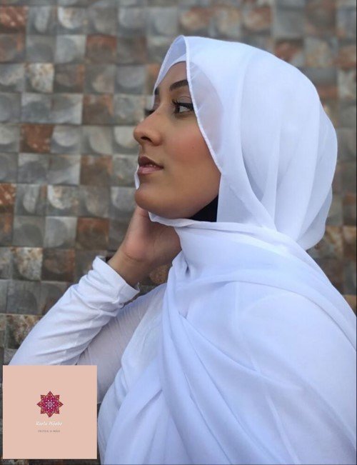 Hijab Branco Cascata