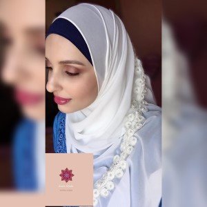 Hijab Babado com Aplicações Branco