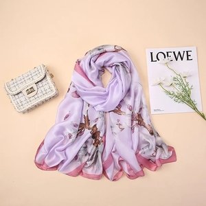 Hijab Chiffon Estampado com Seda