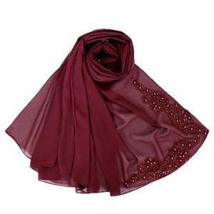 Hijab com Bordado Lateral Marsala