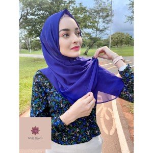 Hijab Chiffon simples Azul Royal