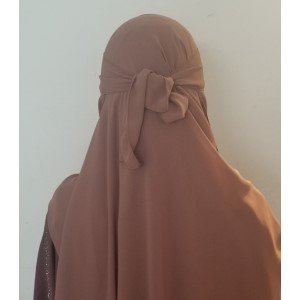 Niqab Modesto com laço chocolate 