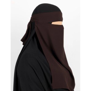 Niqab Modesto com laço marrom 