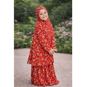 Roupa de rezar Infantil vermelha - vista lateral