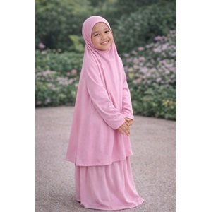 Roupa de rezar Infantil rosa - conjunto completo