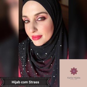 Hijab Strass Preto Brilho