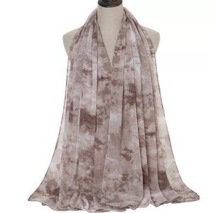 Hijab Chiffon tie-dye cinza