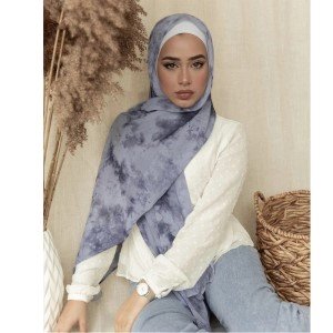 Hijab Chiffon tie-dye azul