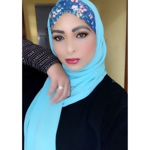 Hijab Trançado Estampado frontal azul bebe