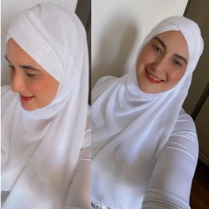 Hijab Trançado com Paetê Branco