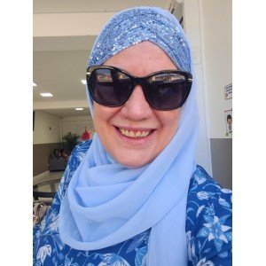 Hijab Trançado com Paetê Azul