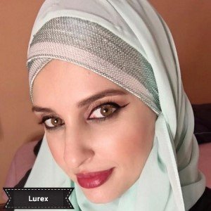 Hijab Trançado com Paetê Bege