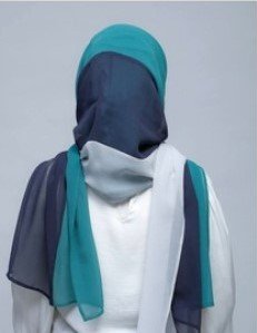 Hijab Tricolor Tiffany - Contraste de Cor